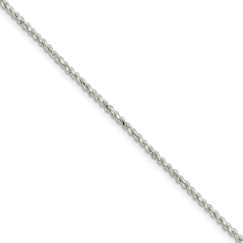 Sterling Silver Adjustable Diamond-Cut Rope Anklet, 9 Inch